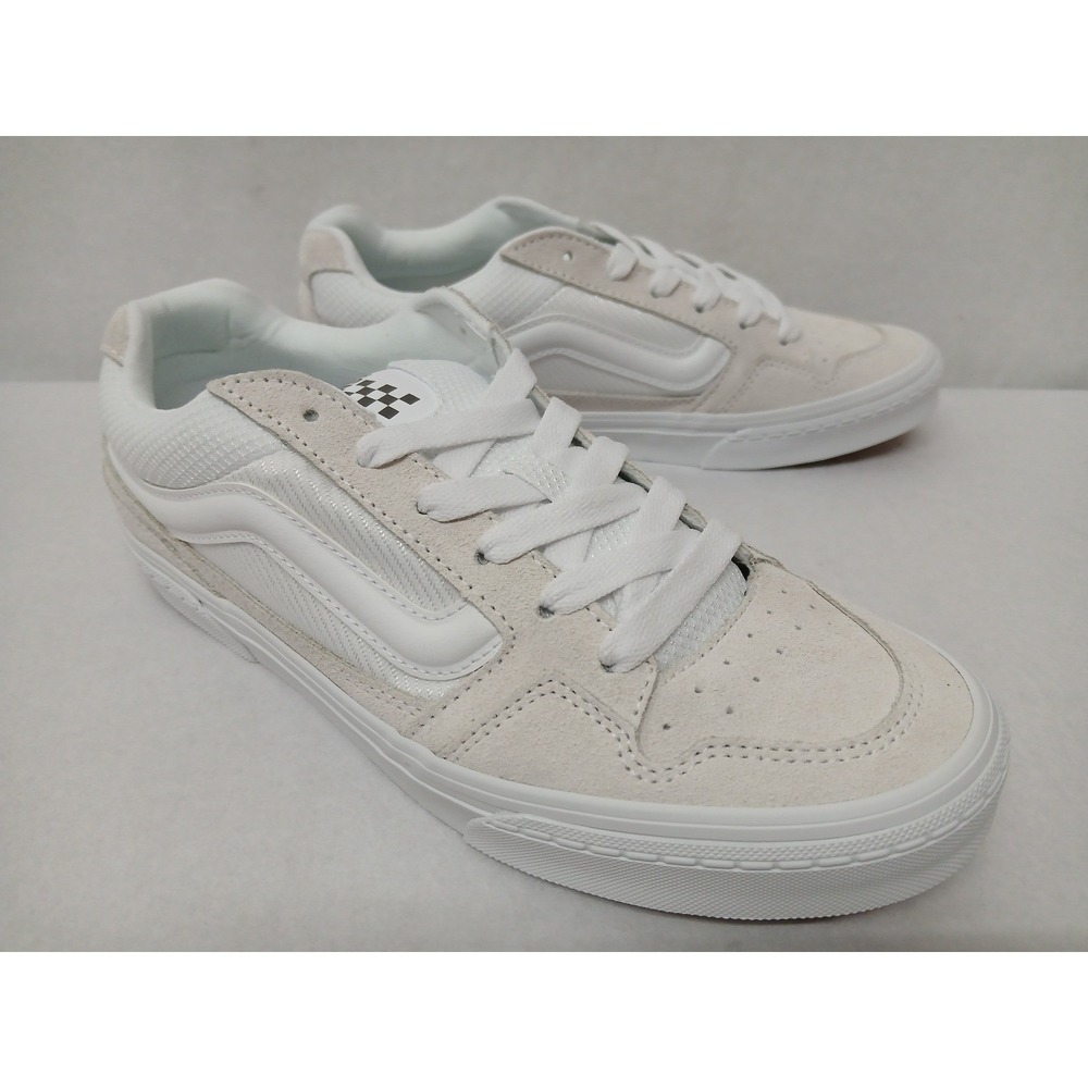 Vans Caldrone Suede Mesh White Casual Skate Shoes VN0007P9WHT Women's 8.5